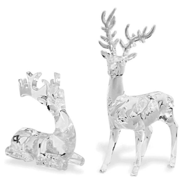 Accent Decor | Acrylic Christmas Reindeer – Set Of 2 Accent Decor Accent Decor