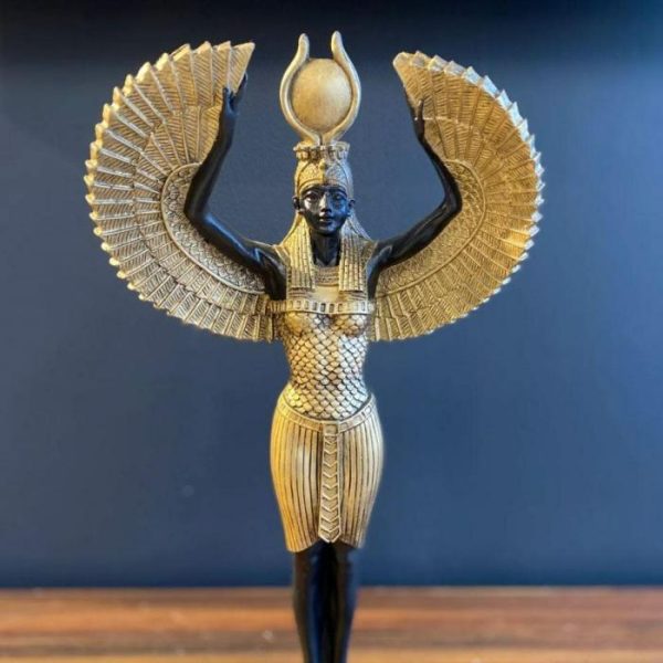 Accent Decor | Black And Gold Egyptian Goddess Isis Standing Sculpture Accent Decor Accent Decor