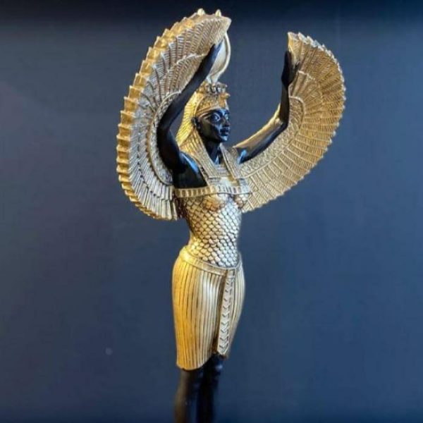 Accent Decor | Black And Gold Egyptian Goddess Isis Standing Sculpture Accent Decor Accent Decor