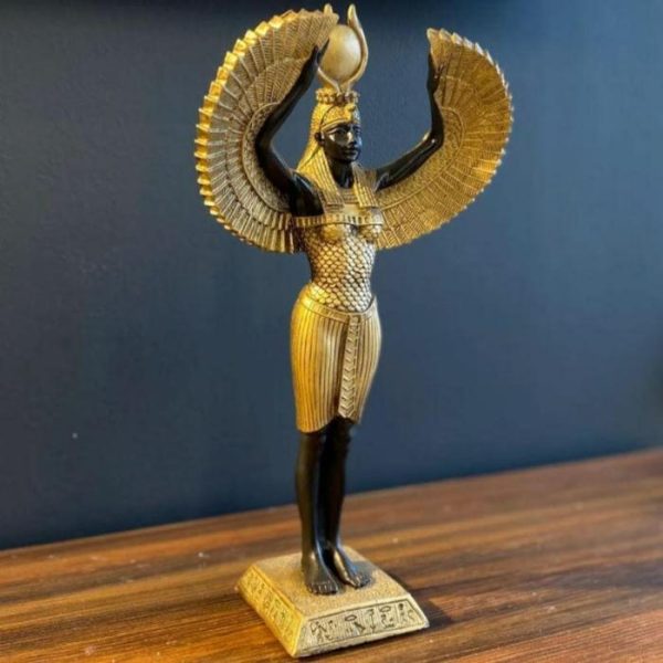 Accent Decor | Black And Gold Egyptian Goddess Isis Standing Sculpture Accent Decor Accent Decor