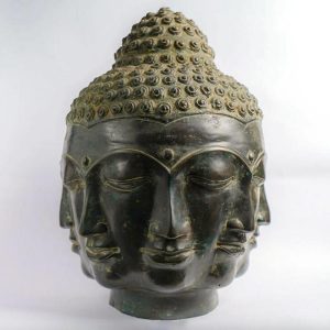 Accent Decor | Bronze Buddha Head Statue, Small Accent Decor Accent Decor