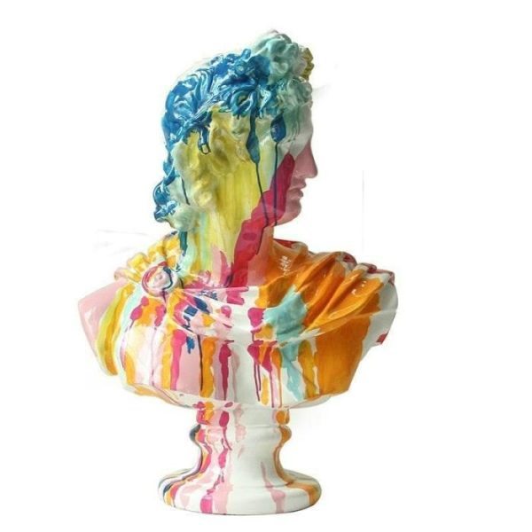 Accent Decor | Colorful Splash Paint Over David’s Plaster Sculpture Accent Decor Accent Decor