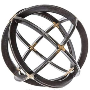 Accent Decor | Decorative Black & Gold Iron Sphere Sculpture Accent Decor Accent Decor