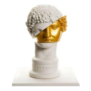 Accent Decor | Gold And White Cut-Out Hermes Bust Statute Accent Decor Accent Decor