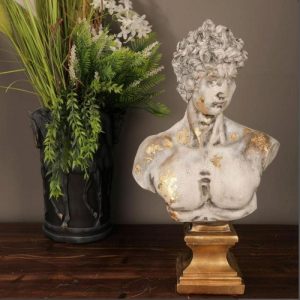 Accent Decor | Gold Dripping Michelangelo David Bust 17" Sculpture Accent Decor Accent Decor