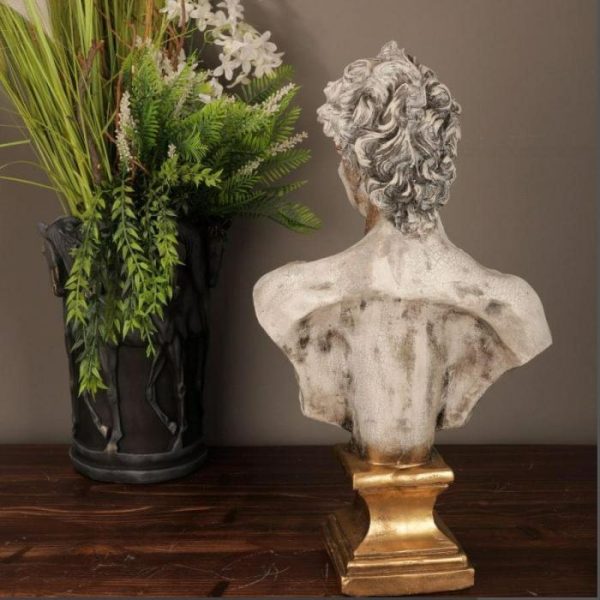 Accent Decor | Gold Dripping Michelangelo David Bust 17" Sculpture Accent Decor Accent Decor