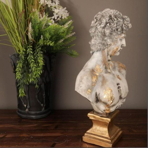 Accent Decor | Gold Dripping Michelangelo David Bust 17" Sculpture Accent Decor Accent Decor