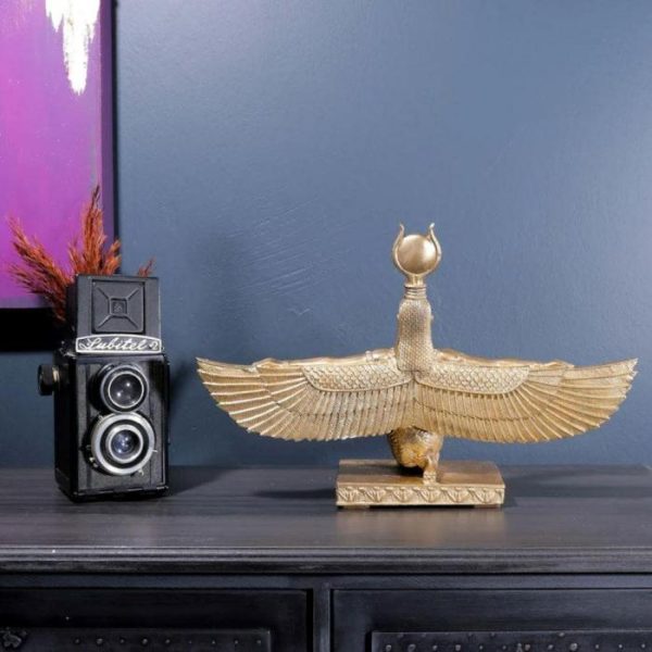 Accent Decor | Gold Egyptian Goddess Isis With Wings Sculpture Accent Decor Accent Decor