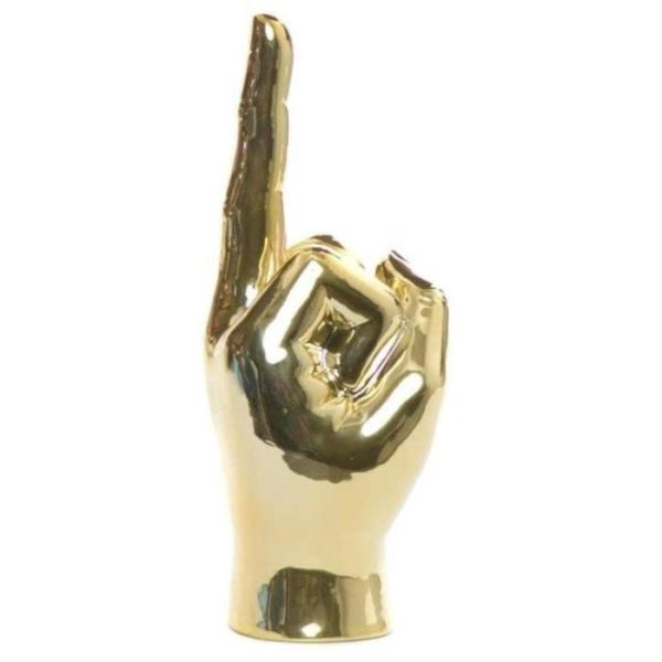 Accent Decor | Gold Middle Finger Decorative Figure Accent Decor Accent Decor