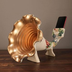 Accent Decor | Gramophone Phone Speaker Floral Sculpture Accent Decor Accent Decor