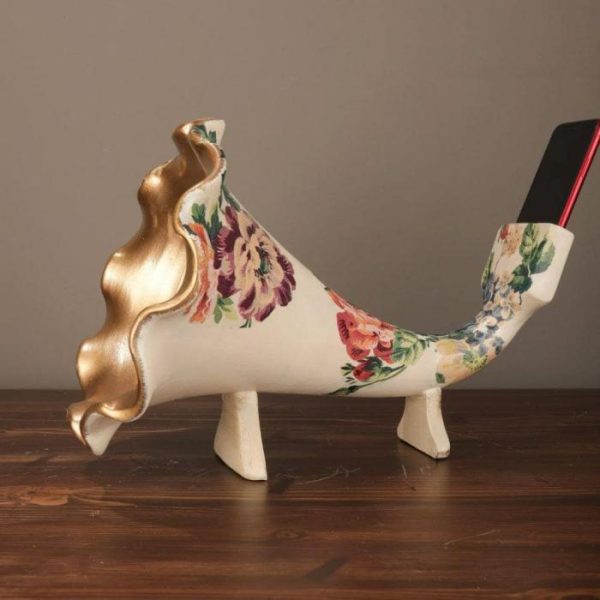 Accent Decor | Gramophone Phone Speaker Floral Sculpture Accent Decor Accent Decor