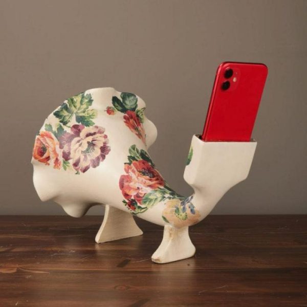 Accent Decor | Gramophone Phone Speaker Floral Sculpture Accent Decor Accent Decor