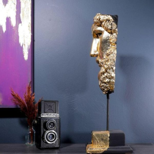 Accent Decor | Hand Crafted Black Gold Zeus Bust Sculpture Accent Decor Accent Decor