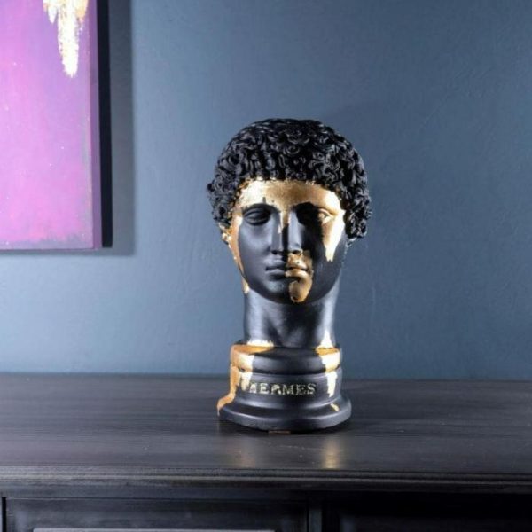 Accent Decor | Hand Crafted Gold Gilded Hermes Bust Statue Accent Decor Accent Decor