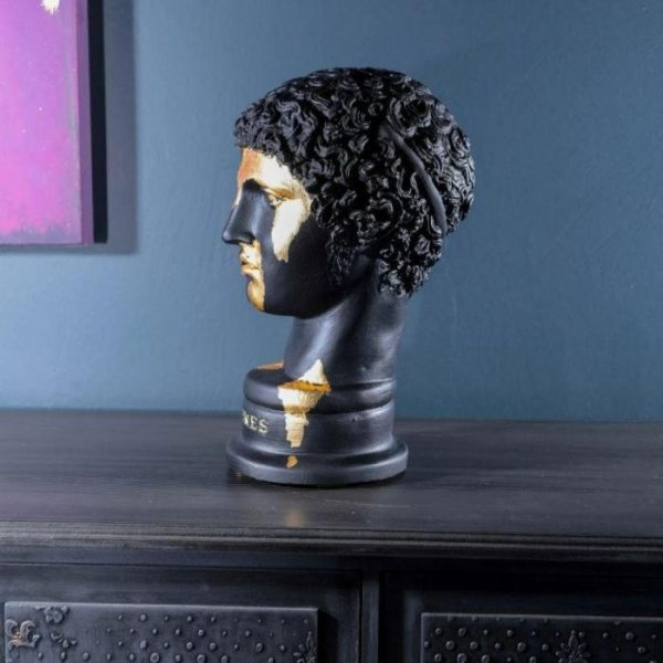 Accent Decor | Hand Crafted Gold Gilded Hermes Bust Statue Accent Decor Accent Decor