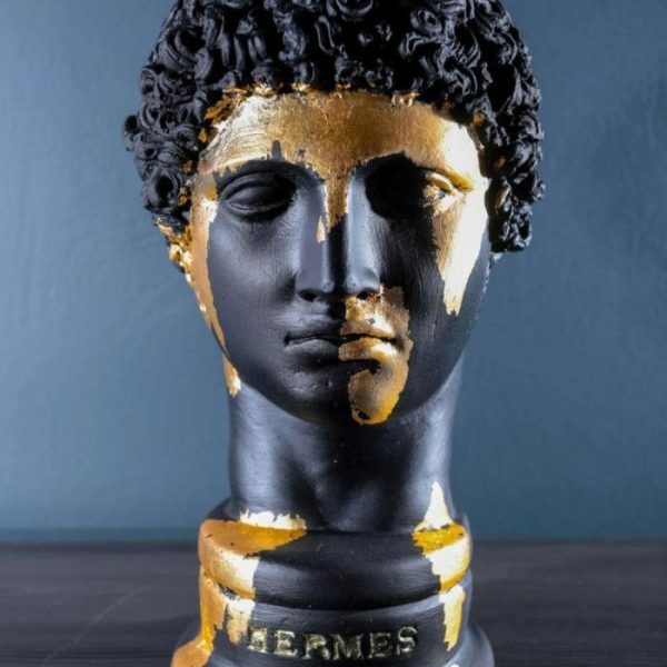 Accent Decor | Hand Crafted Gold Gilded Hermes Bust Statue Accent Decor Accent Decor