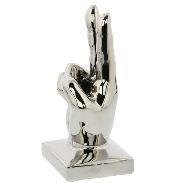 Accent Decor | Metallic Polished Silver Hand Sculptures – Set Of 3 Accent Decor Accent Decor