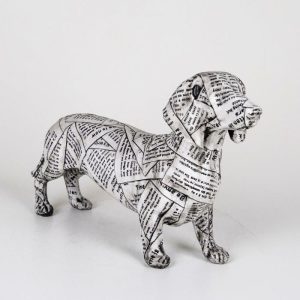 Accent Decor | Newspaper Sausage Dog Figurine Accent Decor Accent Decor