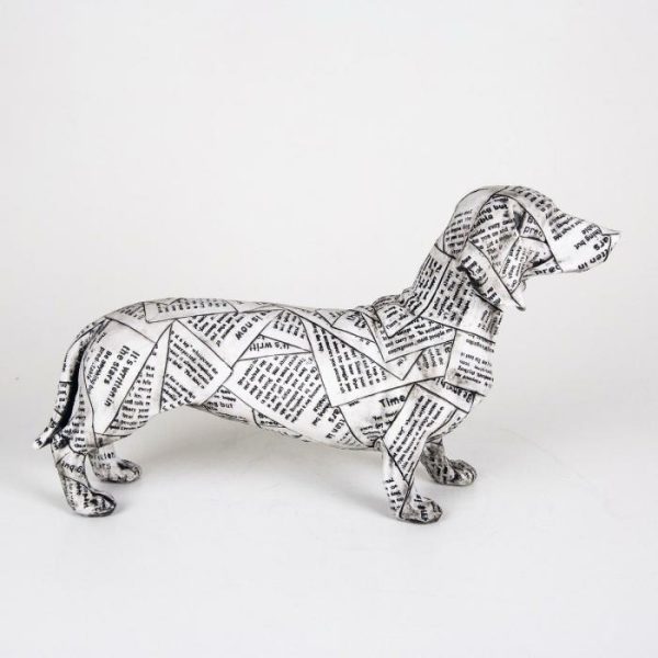 Accent Decor | Newspaper Sausage Dog Figurine Accent Decor Accent Decor