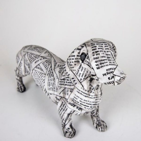 Accent Decor | Newspaper Sausage Dog Figurine Accent Decor Accent Decor