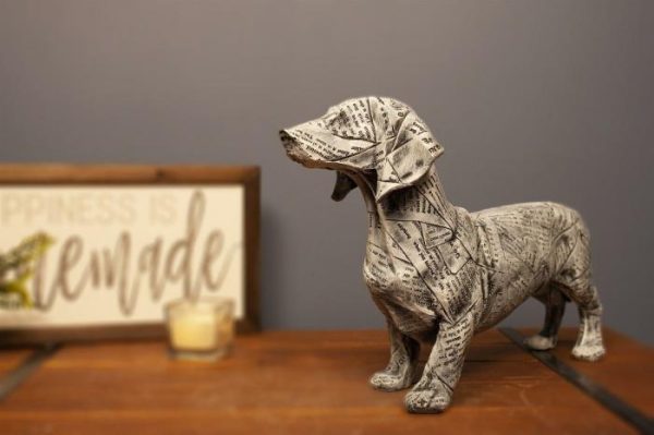 Accent Decor | Newspaper Sausage Dog Figurine Accent Decor Accent Decor