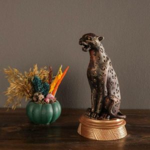 Accent Decor | Roaring Dotted Bronze Panther Sculpture Accent Decor Accent Decor