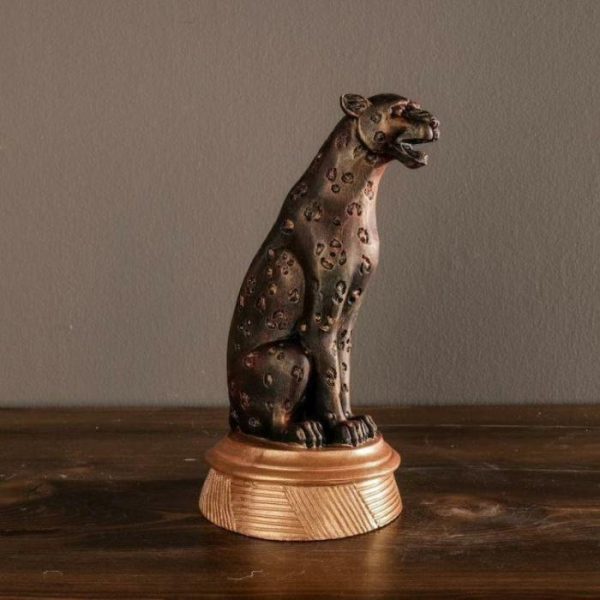 Accent Decor | Roaring Dotted Bronze Panther Sculpture Accent Decor Accent Decor