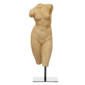 Accent Decor | The Old Day Plastered Female Body Figurine On Metal Stand Accent Decor Accent Decor