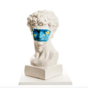 Accent Decor | Van Gogh Starry Night On Greek God David Bust Sculpture Accent Decor Accent Decor