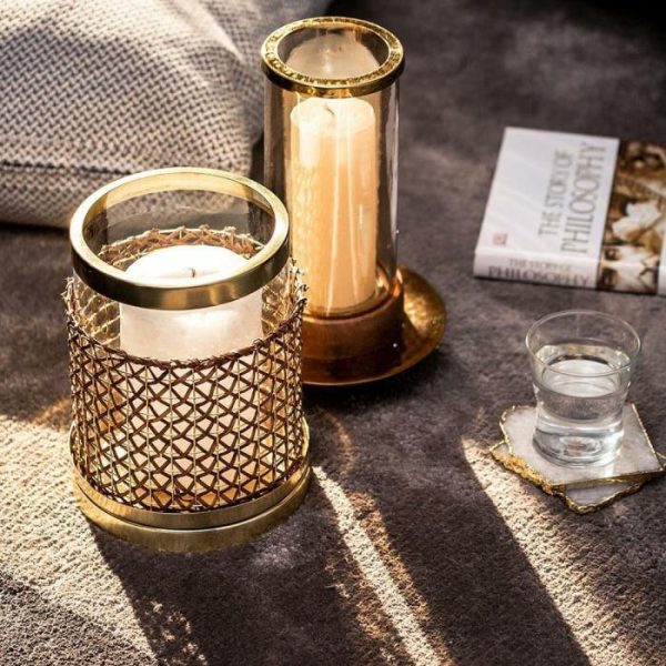 Accent Decor | Woven Wicker Candle Holder Hurricane Accent Decor Accent Decor