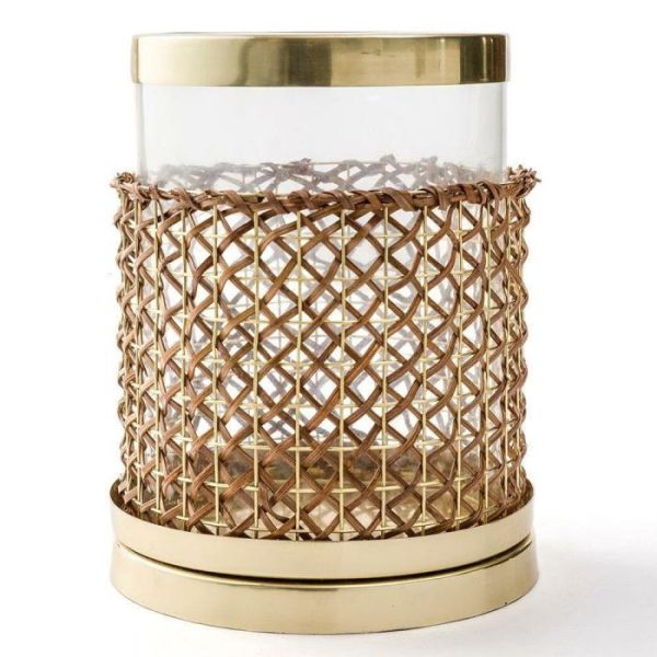 Accent Decor | Woven Wicker Candle Holder Hurricane Accent Decor Accent Decor