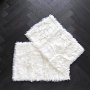 Accent Rugs | Bundle Of 2 Rugs – 2′ X 3′ Artificial Wool Faux Fur Rug, 2′ x 3′ Accent Rugs Accent Rugs