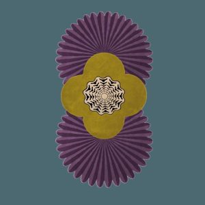 Accent Rugs | Daisy Pleated Hand Tufted Wool Rug Runner – Purple, 30" x 54" Accent Rugs Accent Rugs