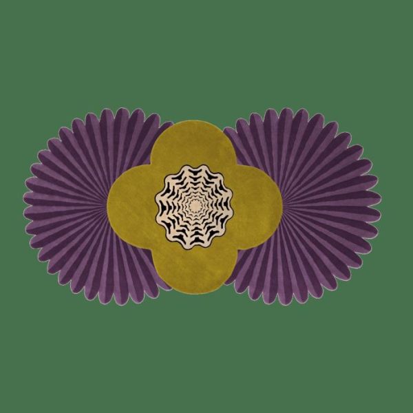 Accent Rugs | Daisy Pleated Hand Tufted Wool Rug Runner – Purple, 30" x 54" Accent Rugs Accent Rugs