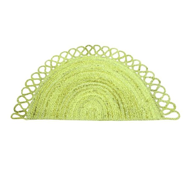 Accent Rugs | Folding Border Half Circle Accent Jute Rug – Green Accent Rugs Accent Rugs