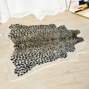 Accent Rugs | Leopard Print Faux Cowhide Skin Rug Accent Rugs Accent Rugs