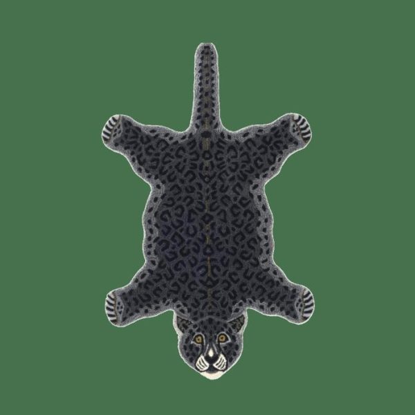 Accent Rugs | Little Black Leopard Hand Tufted Wool Rug, 2′ x 3′ Accent Rugs Accent Rugs