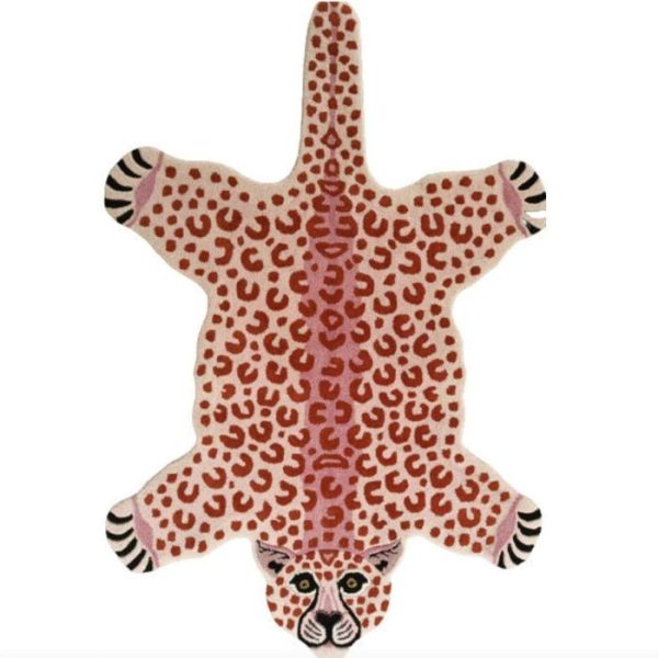 Accent Rugs | Little Pink Leopard Hand Tufted Wool Rug, 2′ x 3′ Accent Rugs Accent Rugs