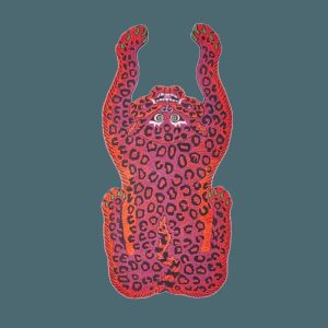 Accent Rugs | Pink Leopard Yogi Accent Wool Rug, 24" x 47" Accent Rugs Accent Rugs