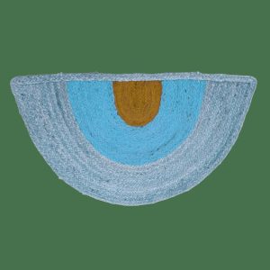 Accent Rugs | Three-Toned Half Moon Accent Jute Rug – Blue Accent Rugs Accent Rugs