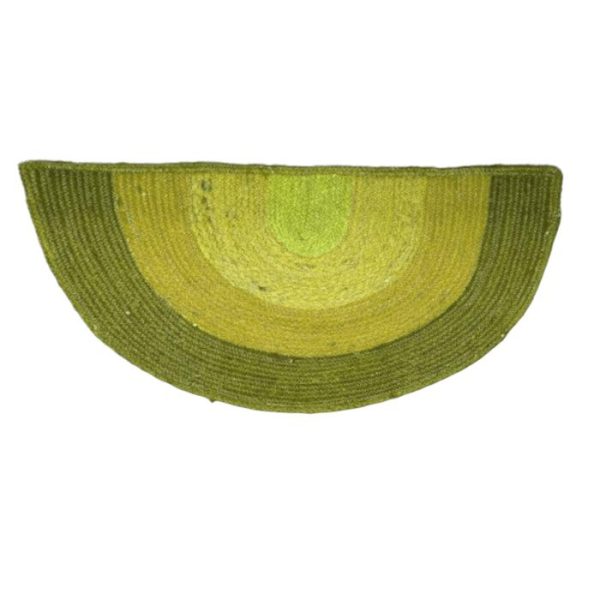 Accent Rugs | Three-Toned Half Moon Accent Jute Rug – Green Accent Rugs Accent Rugs