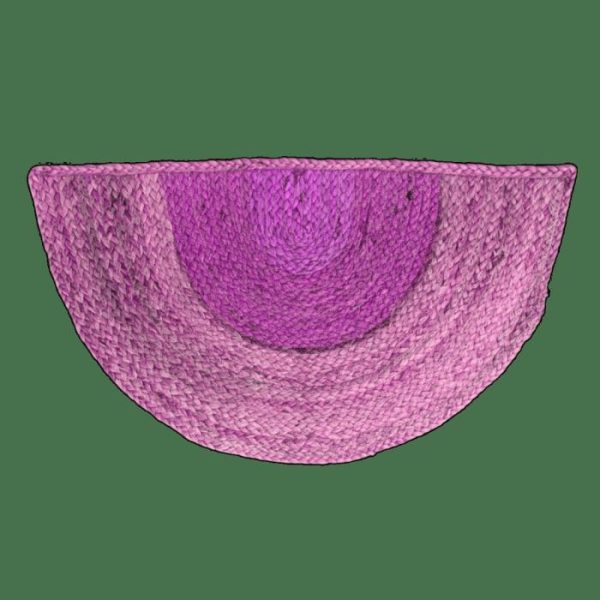 Accent Rugs | Two-Toned Half Moon Accent Jute Rug – Purple Accent Rugs Accent Rugs