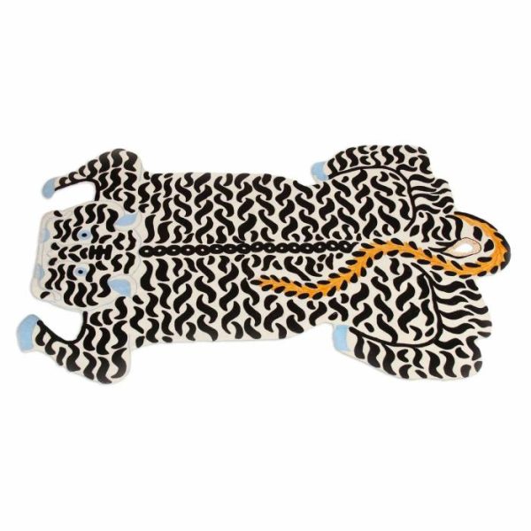 Accent Rugs | White Authentic Tibetan Tiger Hand Tufted Wool Rug, 2′ x 3′ Accent Rugs Accent Rugs