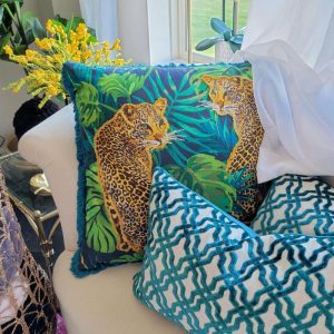 Animal Inspired Pillows | Greenery And Tigers Pillow Animal Inspired Pillows Animal Inspired Pillows