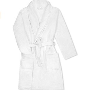 Bath | Cotton Waffle Spa Bathrobe With Terry Towel Interior Bath Bath