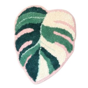 Bath Mats | Green And Pink Monstera Leaf Bath Mat Bath Mats Bath Mats