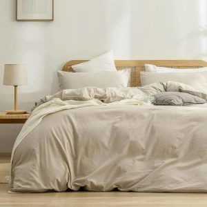 Bedding | 100% Cotton Duvet Cover Set – Cream, Twin US Bedding Bedding