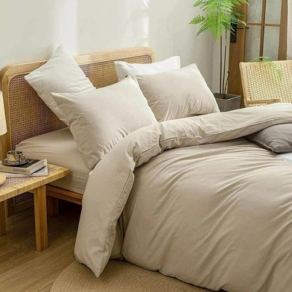 Bedding | 100% Cotton Duvet Cover Set – Cream, Twin US Bedding Bedding