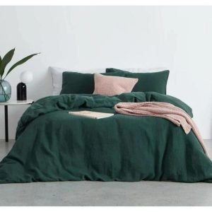 Bedding | 100% Cotton Duvet Cover Set – Dark Green, Twin US Bedding Bedding