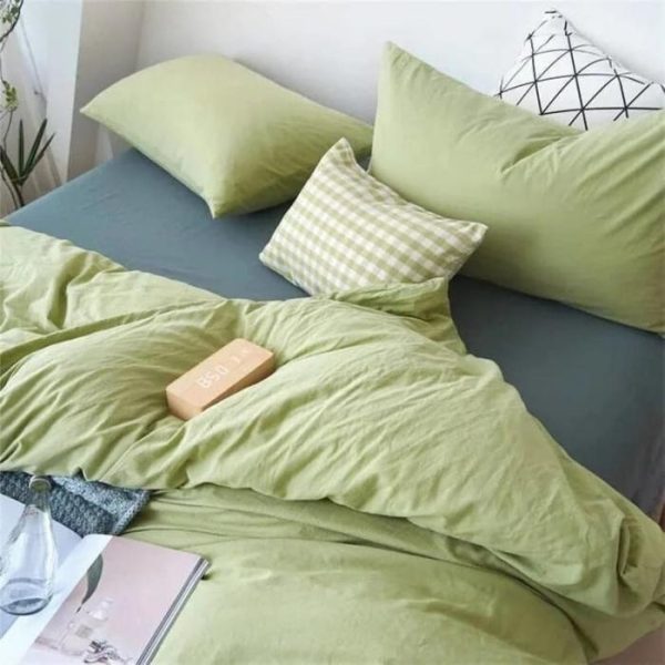 Bedding | 100% Cotton Duvet Cover Set – Parrot Green, Twin US Bedding Bedding